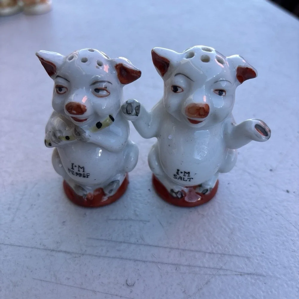 Vintage Pig Salt & Pepper Shakers Set, 